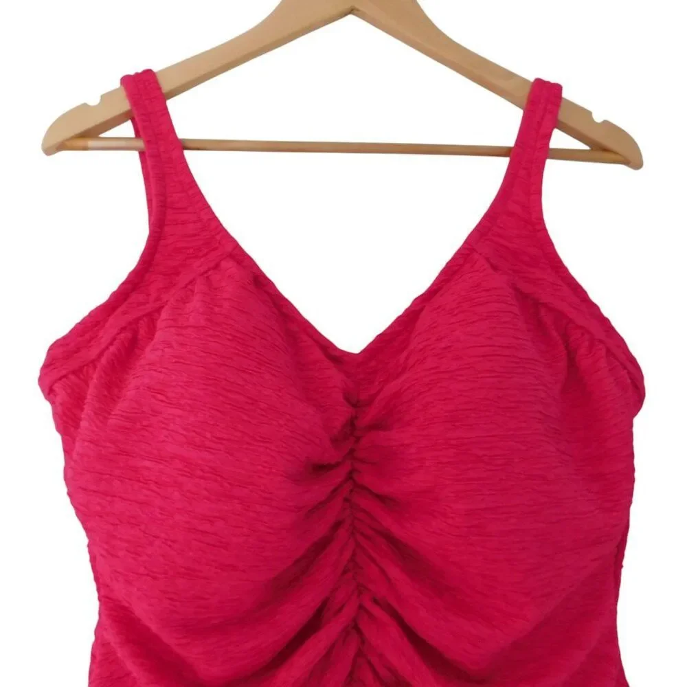NEW Penbrooke Krinkle Swimsuit Size 22W Crossover Chlorine Proof Tummy‎ Control